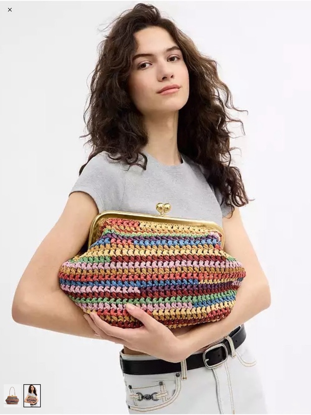 Coach Multicolor kisslock Bag with Gold-Tone Hardware - Picture 2 of 2
